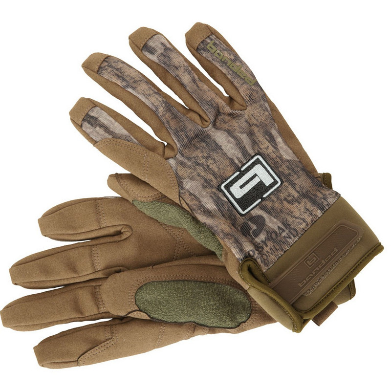 Banded Soft Shell Blind Gloves in Mossy Oak Bottomland Color